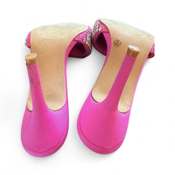 Chinese Laundry Pink Rhinestone Heeled Mules – Size 6 (36.5) - Picture 9 of 11